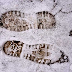 Footprints in snow
