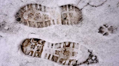 Footprints in snow