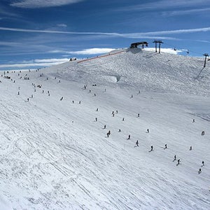 Ski slope in Rastkogel ski resort.