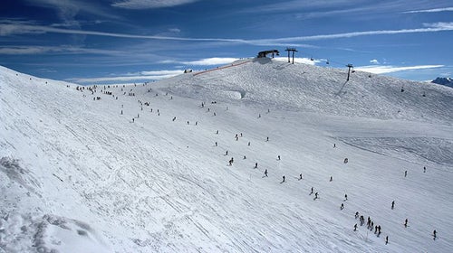 Ski slope in Rastkogel ski resort.