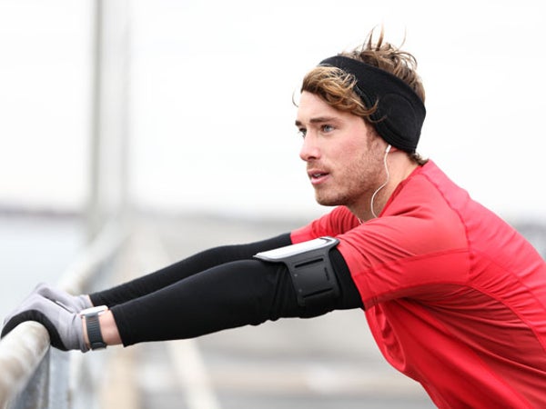 runner winter cold gloves headphones