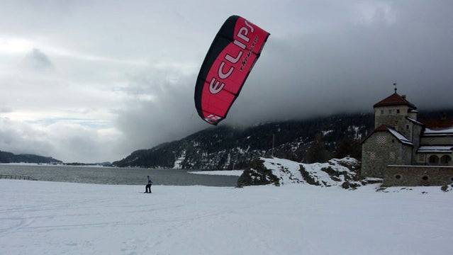 Kiteboarding in Switzerland.