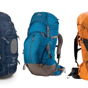 Osprey Aether 70, Gregory Z65, and Arc'teryx Altra 65