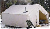 Canvas winter outlet tent