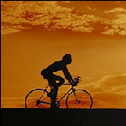 Road Biker at Sunset