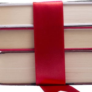 Books wrapped in ribbon
