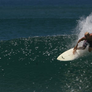 Stevie Mitchell surfs in Playa Grande, Costa Rica.