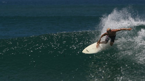 Stevie Mitchell surfs in Playa Grande, Costa Rica.
