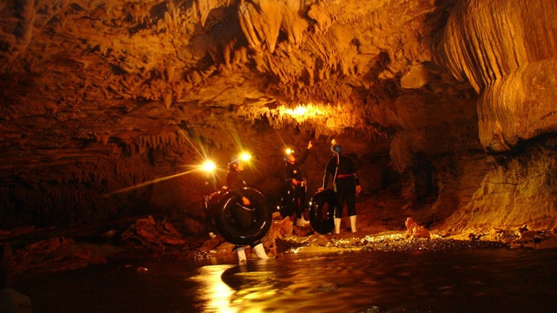 Black water rafting a.k.a. cave tubing.