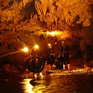 Black water rafting a.k.a. cave tubing.