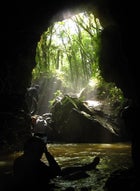 Black water rafting the Waitomo Caves in New Zealand.