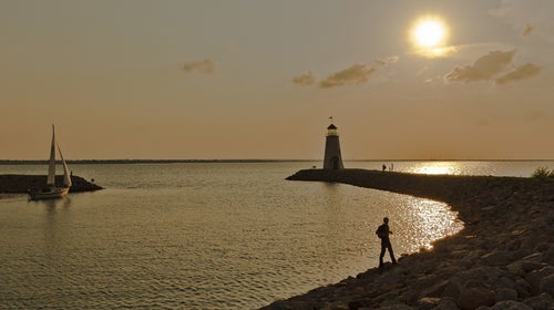 Sunset on Hefner Lake, Oklahoma.