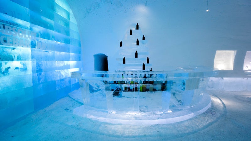 Bundle up before you head to Icebar in Jukkasjarvi, Sweden.