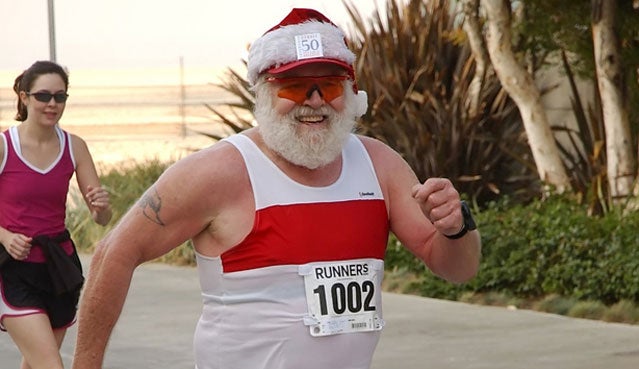 running Santa Christmas