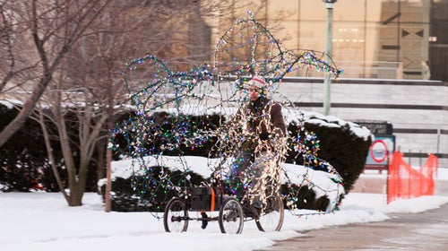 Another bizarre Jimmy Kuehnle creation: his Twinkling Tricycle of Enchantment.