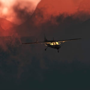 plane airplane landscape sunset lost lonely wild clouds stormy adventure nature flying sun light travel remote sky mountain valley