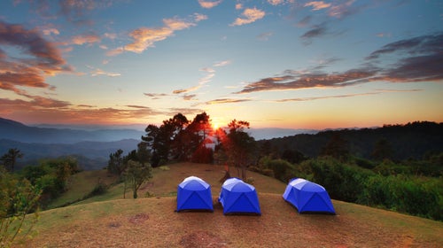 tents car camping gear guy outside