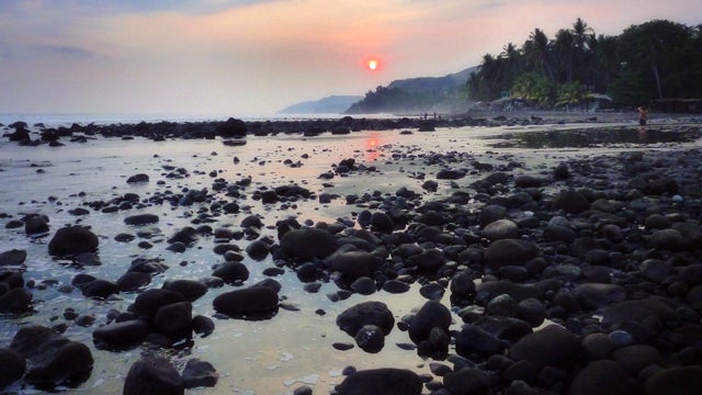 A beachside sunset in El Salvador.