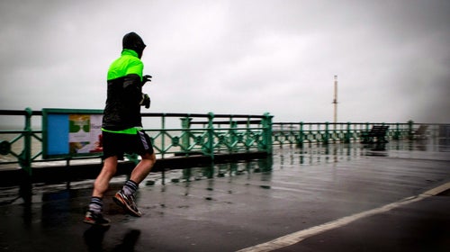 Running in the rain might seem serene, but it can get hair-rising when lightning gets involved.