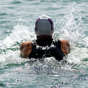 A swimmer attempts to cross the Channel.