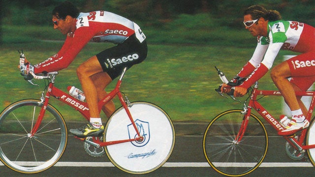 Cipollini racing the 1996 Tour de France.