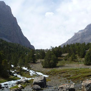 High mountain stream in Tajikistan