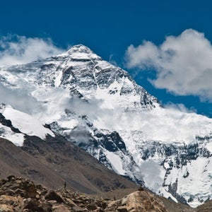 Everest's North Face. Mallory's body was discovered below the long ridge, left of the summit.