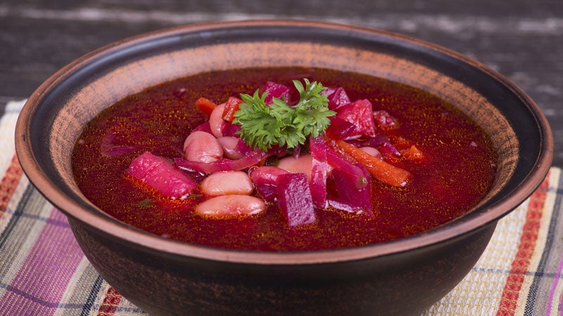 Russian and ukraine cuisine - borsch