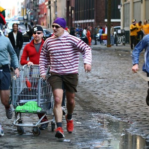 Competitors race in a previous Idiotarod.