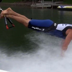 Wayne Carrels water skiing on h