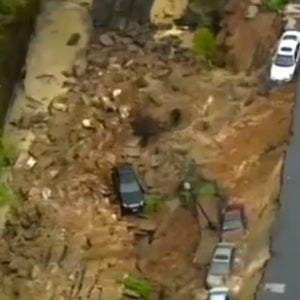 A Baltimore sinkhole took out a train tunnel, a road, and five cars yesterday afternoon.