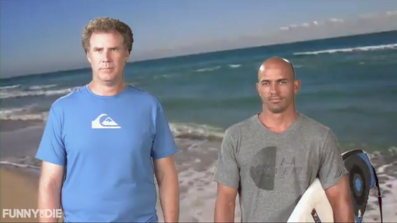 Will Ferrell and Kelly Slater appear in a new Funny or Die video.