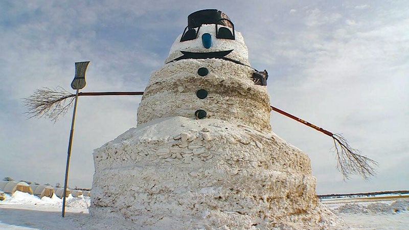 You could make over an 80-foot-tall snowman with all the snow on