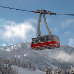 Ski Tram on beautiful winter day