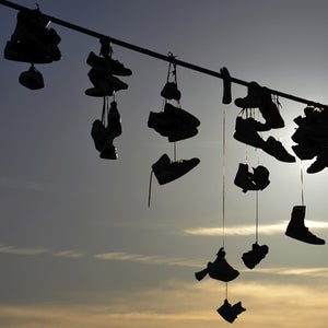 In the wake of the Boston Marathon Bombing, shoes were left at the finish line to honor those injured.