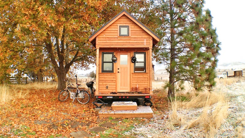 There's room for two in this tiny house—if you're feeling cozy.