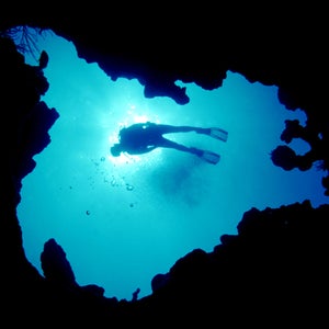 Cave divers came upon a fascinating find in an underwater pit the size of a professional basketball arena this week.