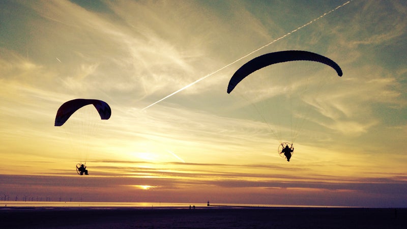 What better way to end your day than with a nice sunset and an 88-pound motor strapped to your back?