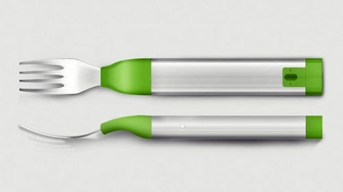 Maybe the fact that the HAPIfork is heavier than the average fork is what really slows you down from plate to palate.
