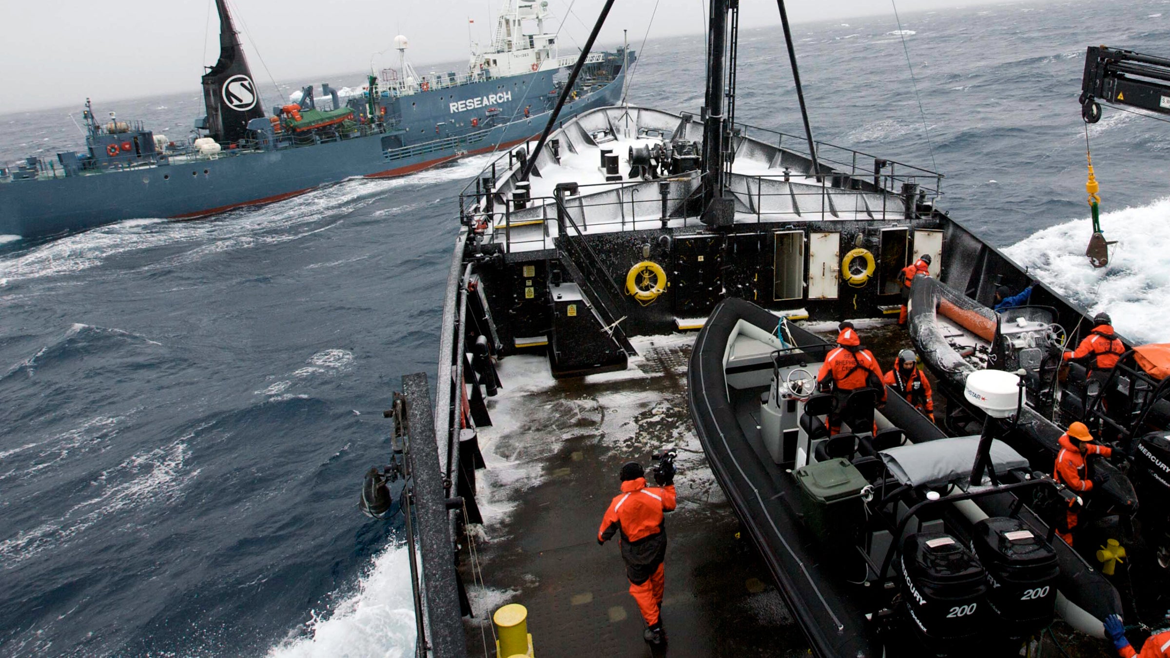 Action Antarctica 2008-2009 Arne Feuerhahn - Deckhand Campaign Conflict Day Fog Japanese whaling fleet Laurens De Groot - Deckhand Molly Kendall - Deckhand MV Steve Irwin Nicola Paris - 4th Cook Operation Musashi Outdoor Sea Shepherd Simon Avery - Bosun's Mate Storm Weather Wietse Van Der Werf - Ship's Ca Yushin Maru No 2