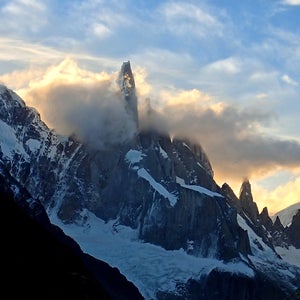 Argentine Cerro Torre Climbing Glaciar Grande mountaineering Patagonia Santa Cruz scenery sunset