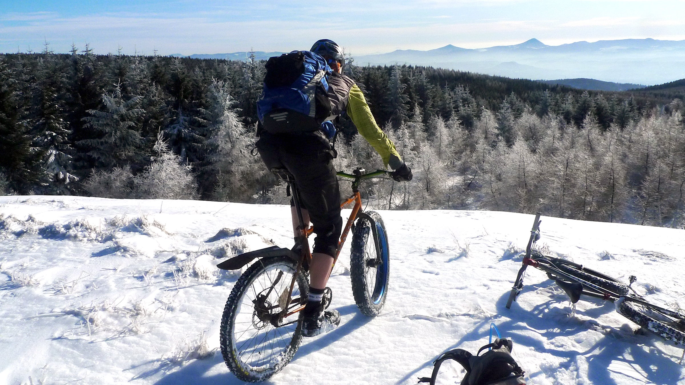 mountain bike national forest snow biking