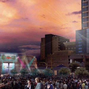 A rendering of the Super Bowl's