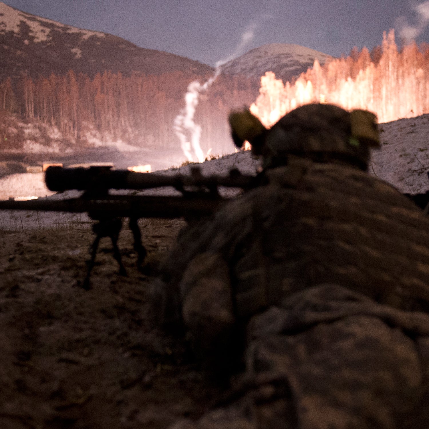 paratroopers shoot move communication live fire m4 communicate fire team Soldiers Infantry U.S. Army airborne m249 M240B machine gun mortars training Joint Base Elmendorf-Richardson U.S. Army Alaska USARAK JBER m320 1st Battalion (Airborne) 501st  squad battle drills movement-to-contact