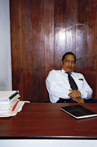 Defense lawyer Ramón Rojas in his Managua office