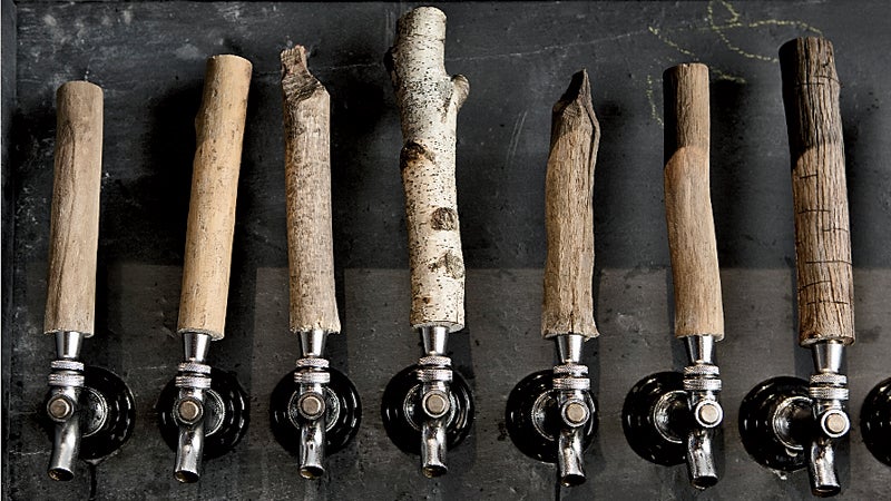 The taps at Scratch Brewing are driftwood picked up along the M Photo by Carmen Troesser