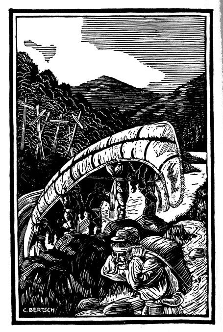 The Overland Party often had to portage rugged sections of western rivers, through terrain none of them had ever seen before.