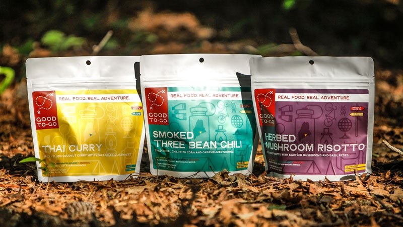 Good To-Go thai curry smoked three bean chili herbed mushroom risotto dehydrated camp food outdoors outside magazine outside magazine outside online