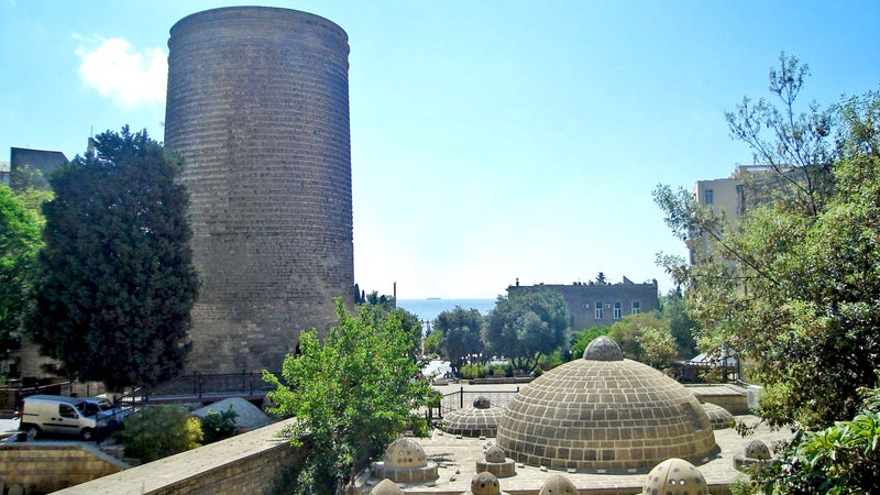 Azerbaijan Baku Baku Old Town Caucasus Maiden's Tower outside online outside magazine sheki