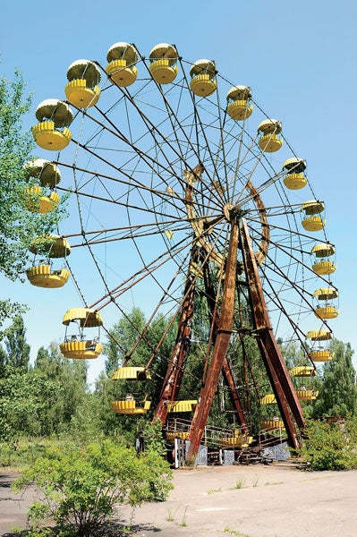 Chernobyl Pripyat Exlusion Zone Rory Carnegie Russia Grigori Medvedev Radioactivity Radioactive Nuclear Power Plant Genetic Mutation Evolution Mutagenesis Ukraine Radioactive Fallout Radiation Belarus Upachich potassium-40 alpha rays beta rays gamma rays sieverts rems curies Chernobyl Center Henry Shukman Geiger Counter Soviet Union Pravda Reactor 4 Atomic Safari Hotel Polissya outside magazine outside online irradiated eden